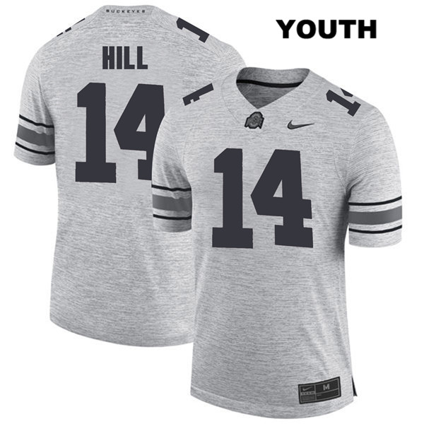 Ohio State Buckeyes Youth K.J. Hill #14 Gray Authentic Nike College NCAA Stitched Football Jersey IP19I53NY